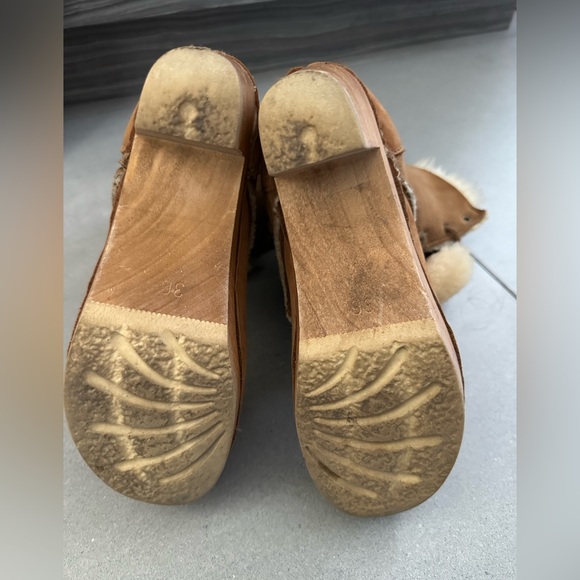 No. 6 Clog lace up suede shearling high heel clog in “honey” size 36 - Picture 5 of 5